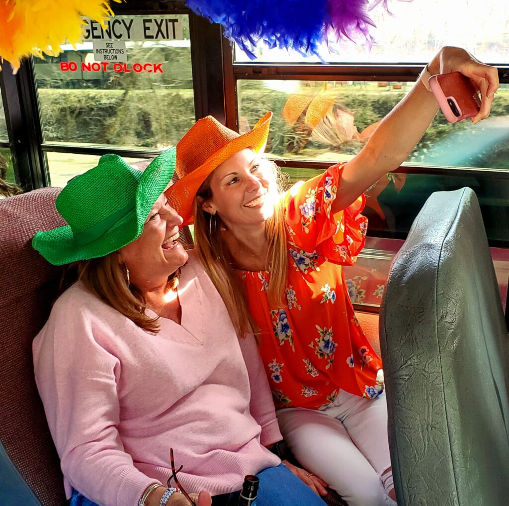 people enjoying Asheville party bus