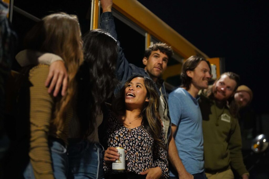 people enjoying Asheville party bus